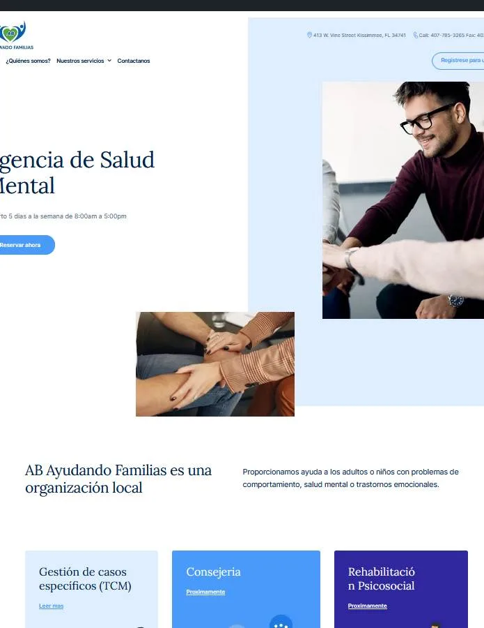 Aba Family website, psychological services and family support