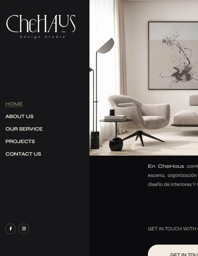 CheHaus website, interior design and vacation rental management