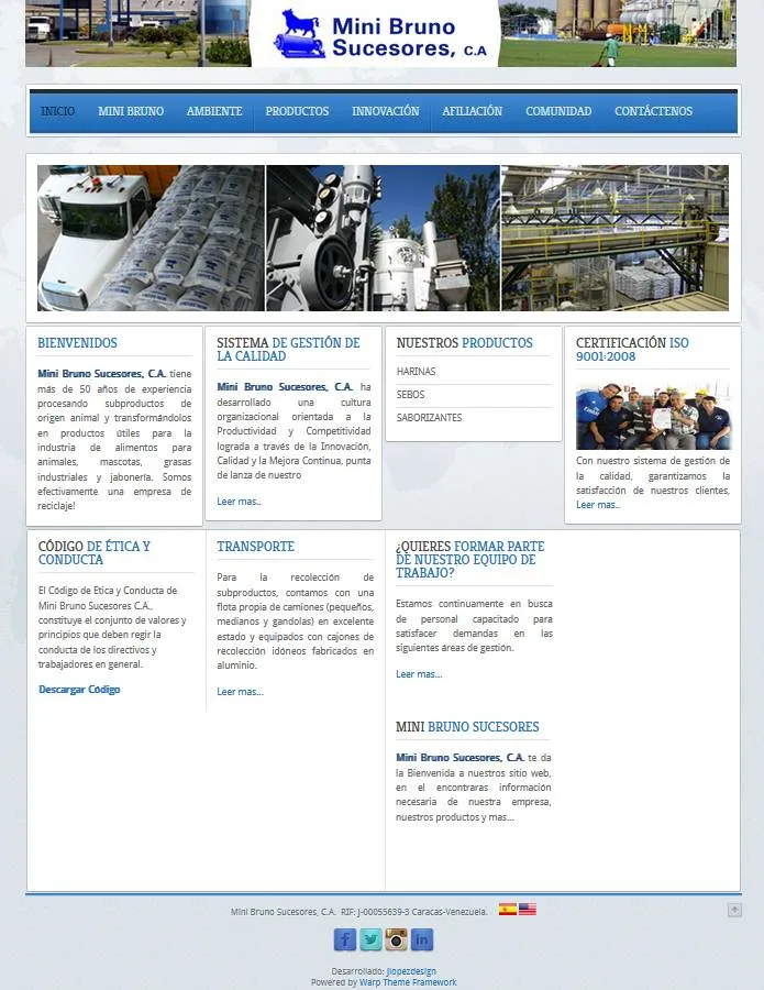 Mini Bruno Sucesores website, animal by-product processing